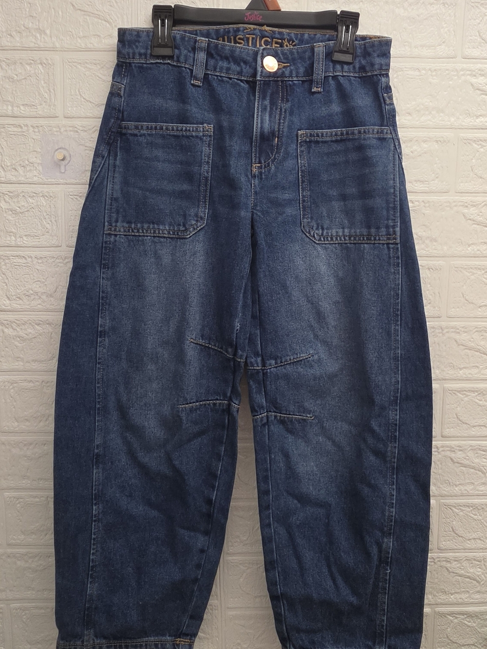 Justice Wide Leg Barrel Jeans, Size 10, Nwt